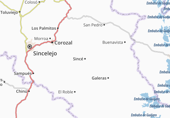 Karte Stadtplan Sincé