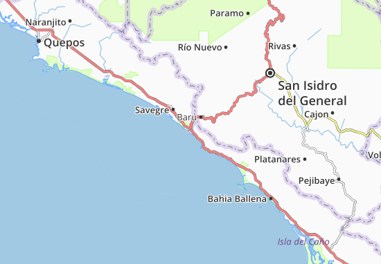 Karte Stadtplan Dominical