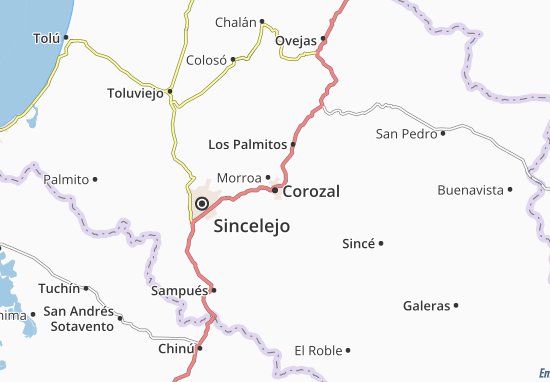 Karte Stadtplan Corozal