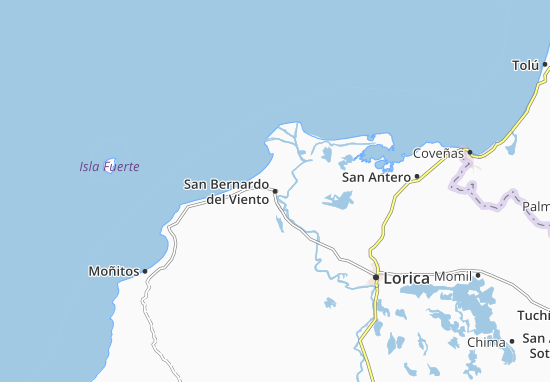 Kaart Plattegrond San Bernardo del Viento