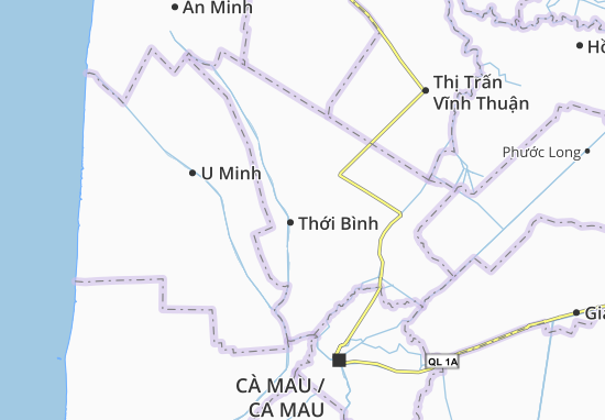 Kaart Plattegrond Xã Thới Bình