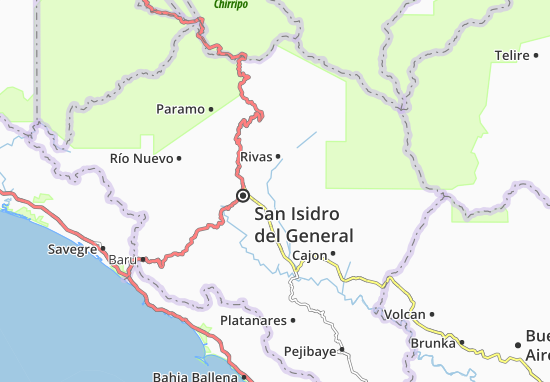 Karte Stadtplan El General