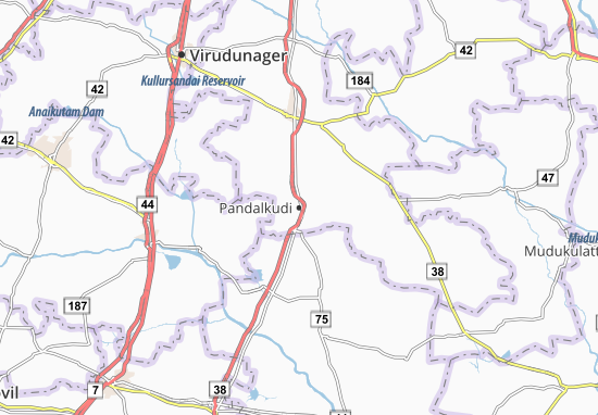 Karte Stadtplan Pandalkudi