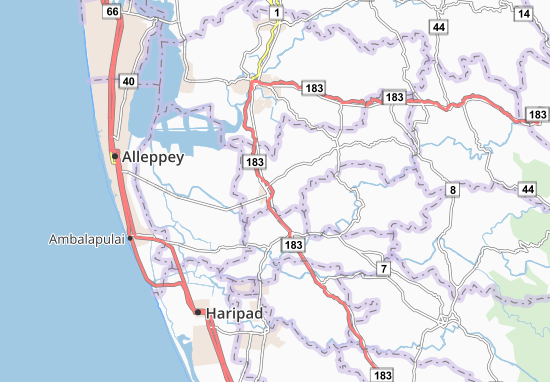 Karte Stadtplan Changanacheri