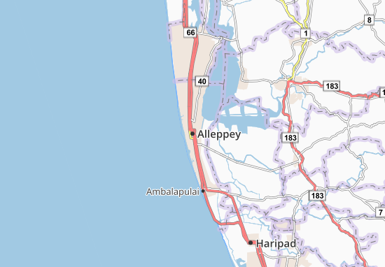 Karte Stadtplan Alleppey