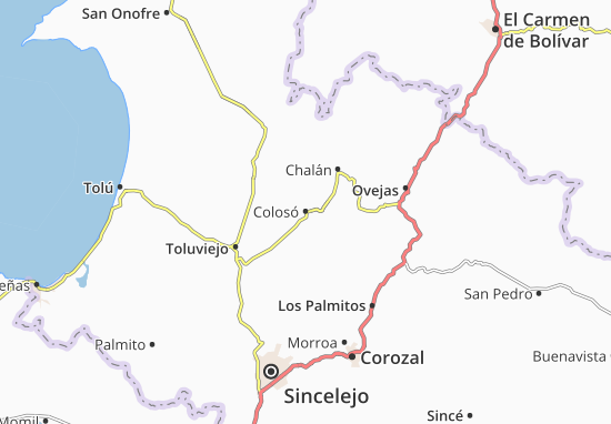 Karte Stadtplan Colosó