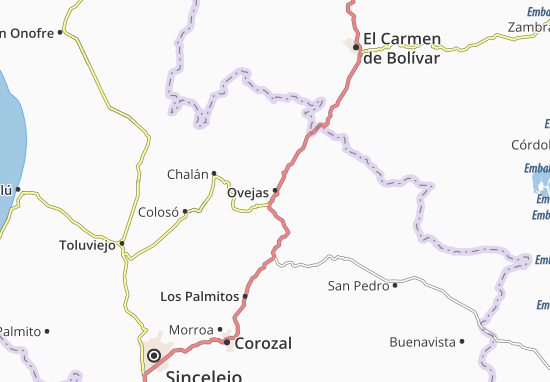 Ovejas Map
