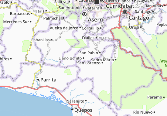 Kaart Plattegrond Llano Bonito