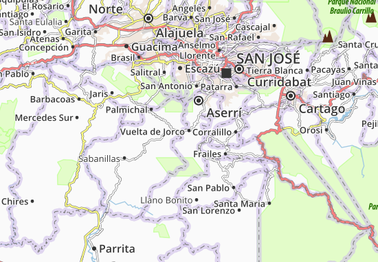 Karte Stadtplan Vuelta de Jorco