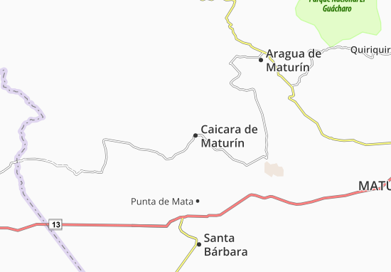 Karte Stadtplan Caicara de Maturín