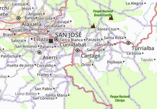 Aguacaliente O San Francisco Map