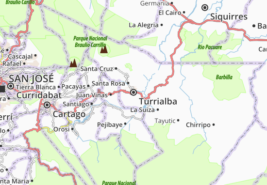 Kaart Plattegrond Turrialba