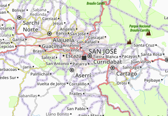 Karte Stadtplan San José