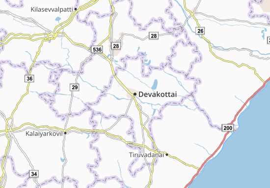 Karte Stadtplan Devakottai