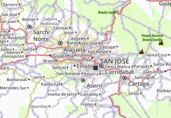 Kaart Plattegrond Uruca