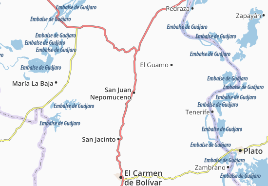 Karte Stadtplan San Juan Nepomuceno