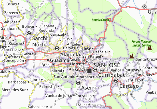 Karte Stadtplan Rincón de Sabanilla