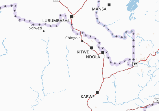 Kaart Plattegrond Zambia