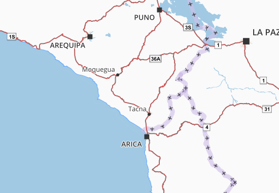Karte Stadtplan Tacna