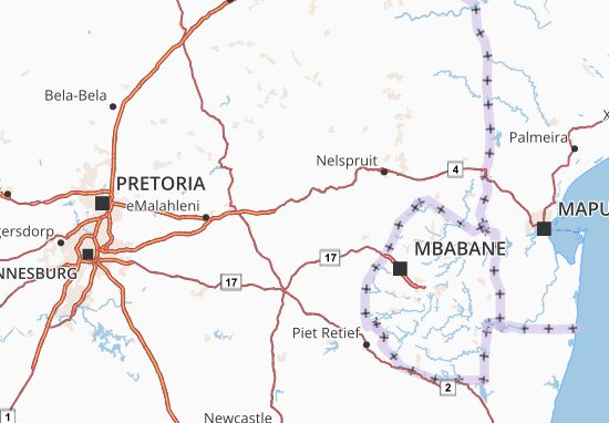 Karte Stadtplan Mpumalanga