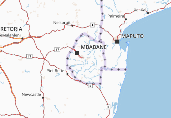 Karte Stadtplan Swatini