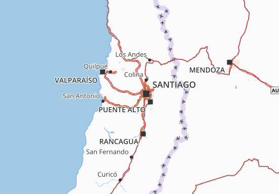 Región Metropolitana de Santiago Map