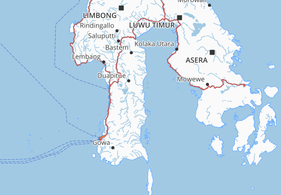 Kaart Plattegrond Sulawesi Selatan