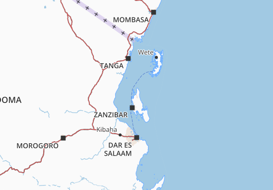 Karte Stadtplan Zanzibar North
