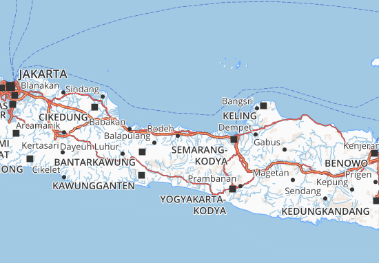 Kaart Plattegrond Kota Pekalongan