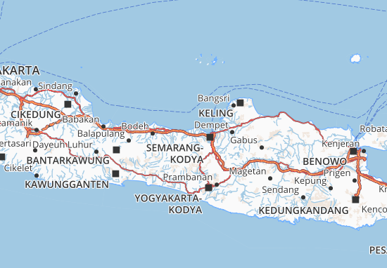 Karte Stadtplan Jawa Tengah