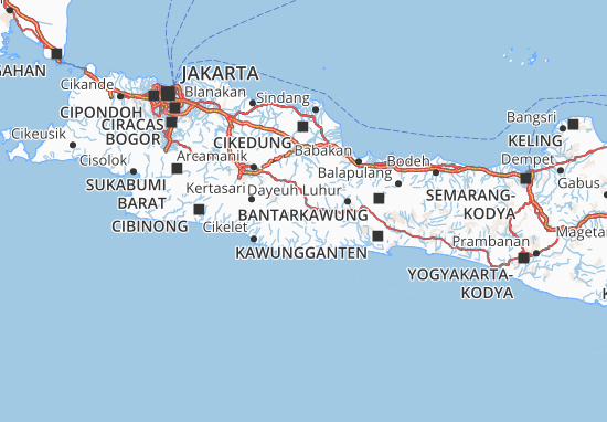 Kaart Plattegrond Kota Tasikmalaya
