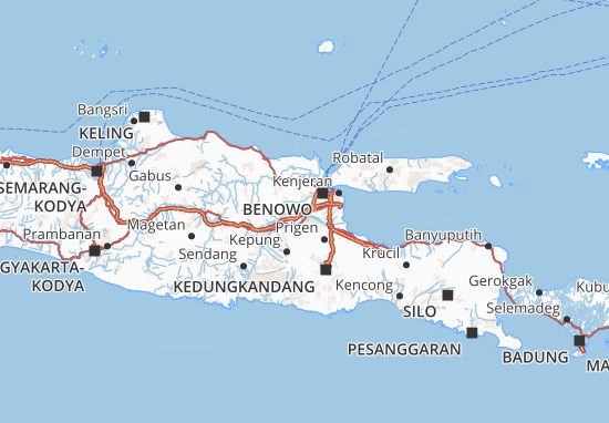 Kaart Plattegrond Kota Mojokerto