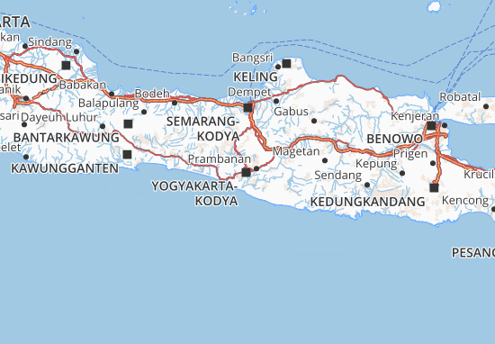 Karte Stadtplan Kota Yogyakarta