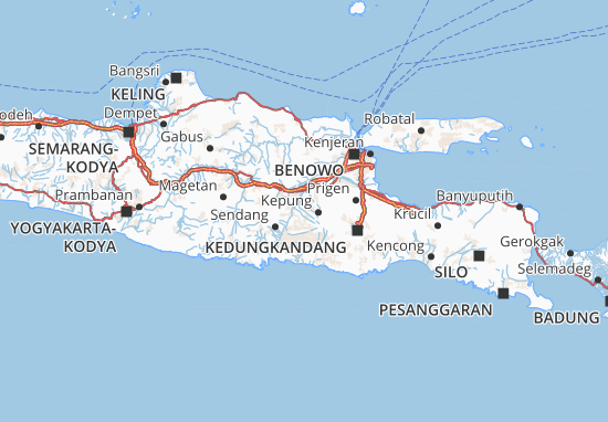 Kaart Plattegrond Kediri