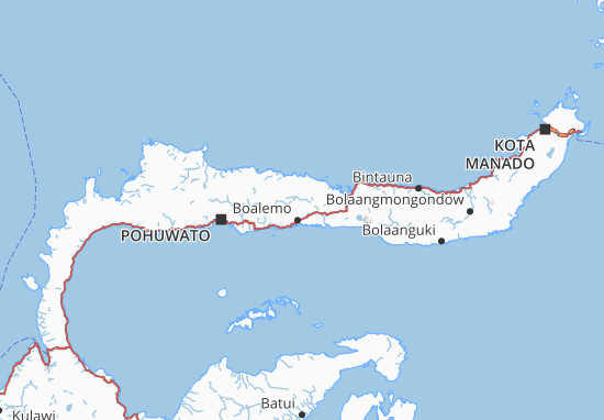 Karte Stadtplan Gorontalo