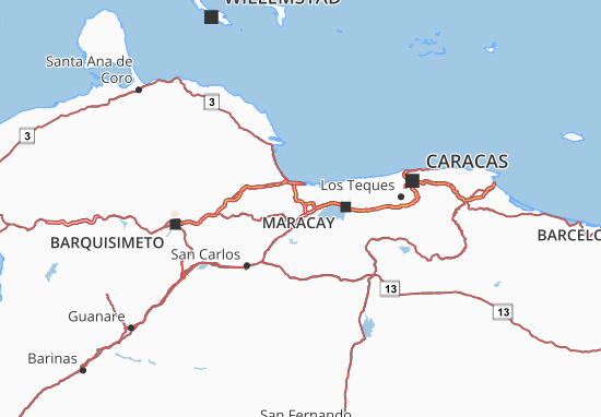 Kaart Plattegrond Carabobo