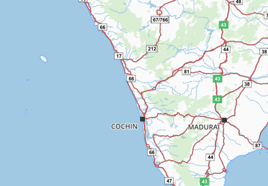 Karte Stadtplan Kerala