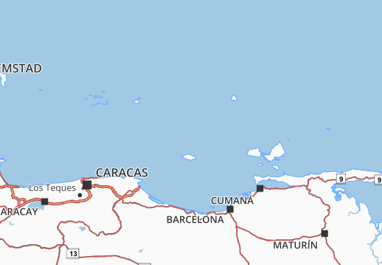 Kaart Plattegrond Nueva Esparta