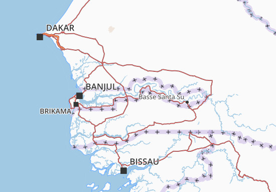 Karte Stadtplan The Gambia