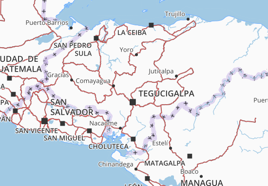 Karte Stadtplan Francisco Morazán
