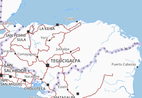 Kaart Plattegrond Honduras