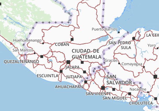 Kaart Plattegrond El Progreso