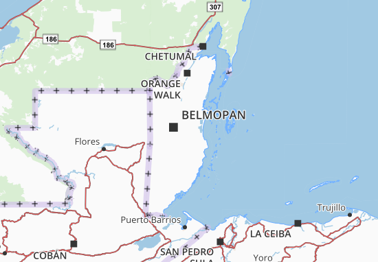 Kaart Plattegrond Belize