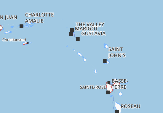 Kaart Plattegrond Saint Kitts and Nevis