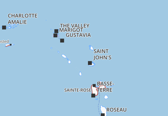 Kaart Plattegrond Antigua and Barbuda