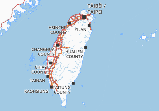 Karte Stadtplan Hualien County