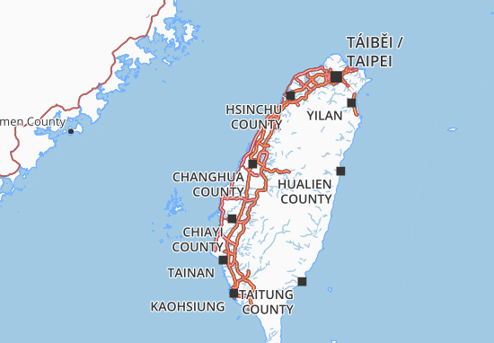 Kaart Plattegrond Changhua County