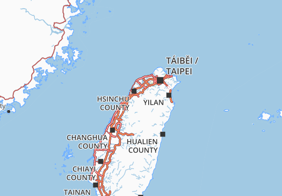 Kaart Plattegrond Hsinchu County