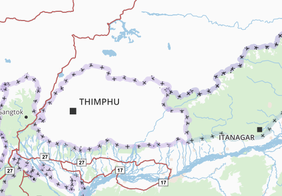 Karte Stadtplan Lhuntshi