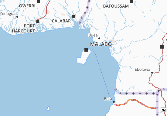 Karte Stadtplan Bioko Sur